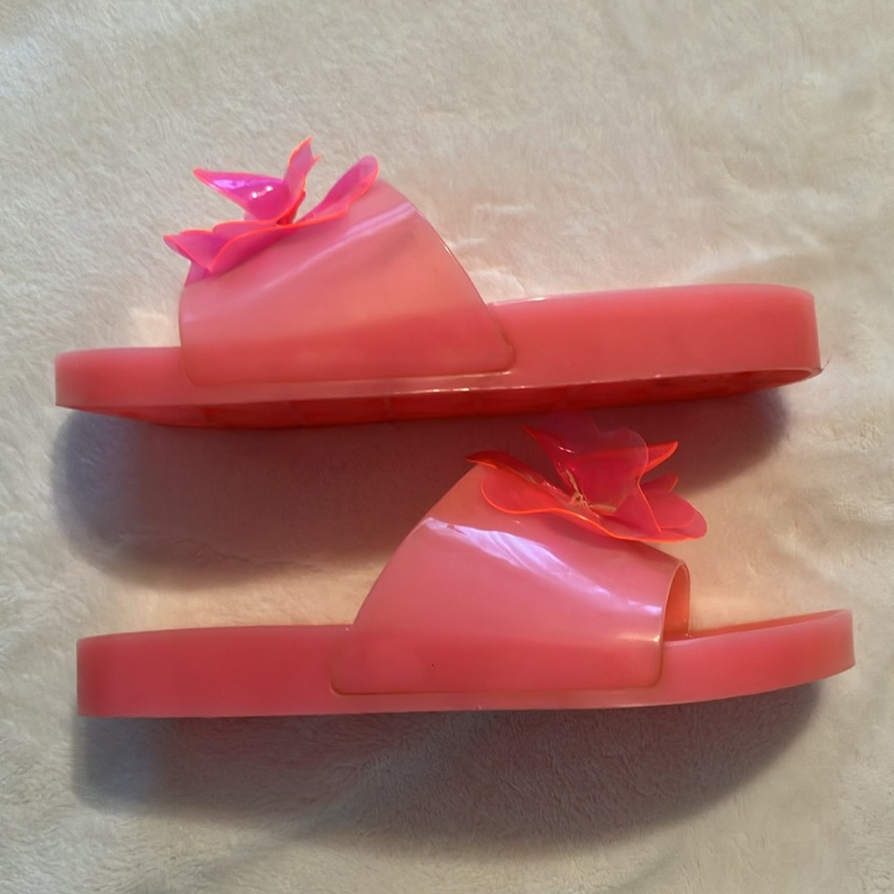 J. Crew Pink Pool Slides Sandals Size 7 Rubber Jelly Blossom